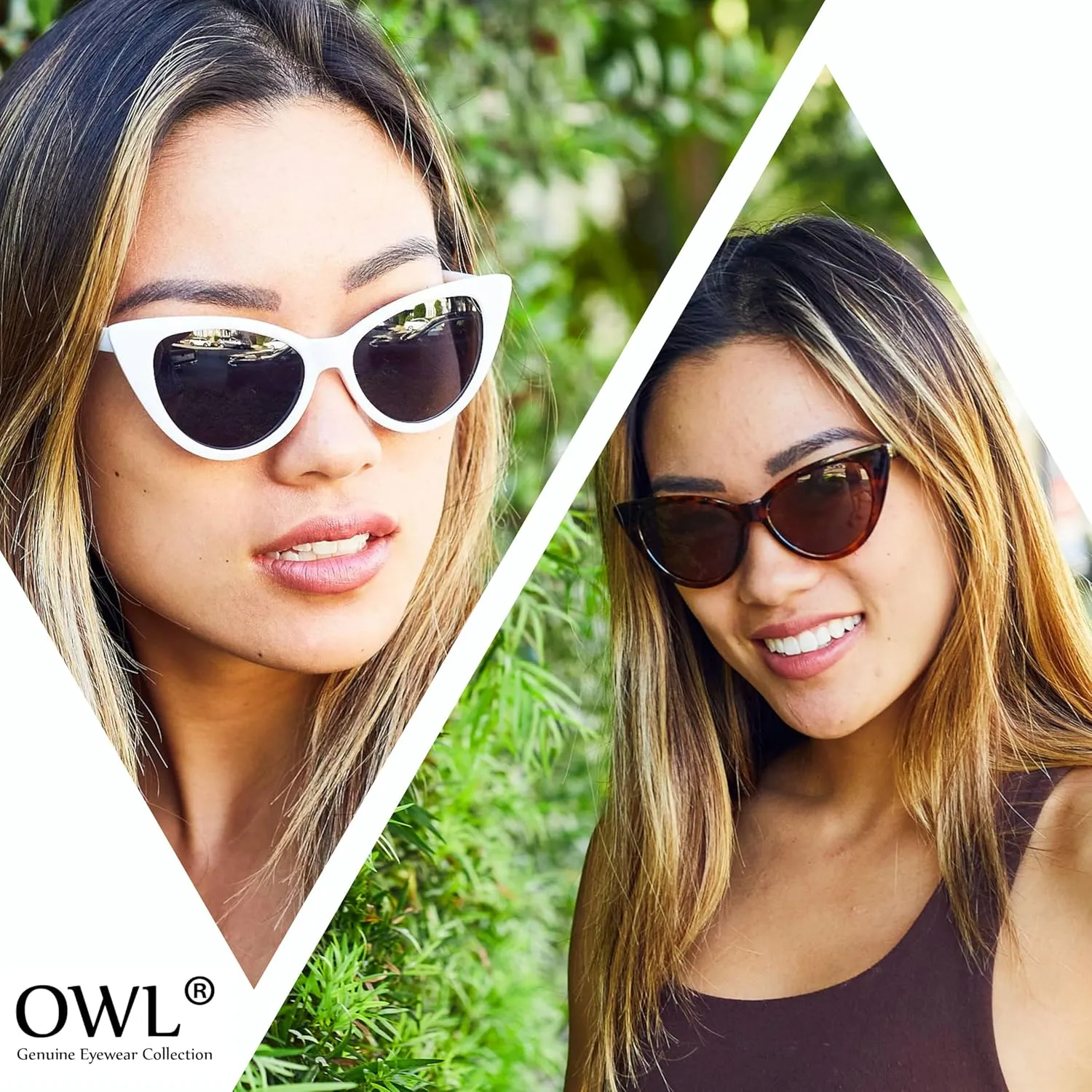 Cateye Sunglasses for Women Classic Vintage High Pointed Winged Retro Design