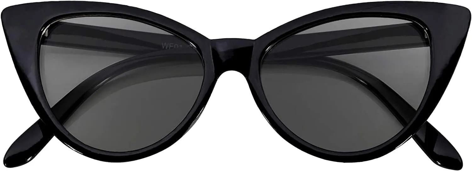 Cateye Sunglasses for Women Classic Vintage High Pointed Winged Retro Design