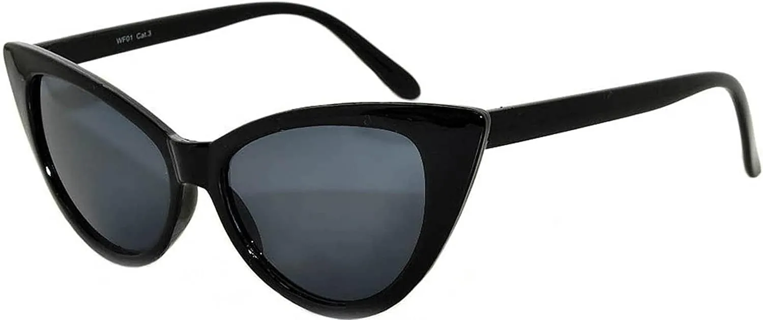 Cateye Sunglasses for Women Classic Vintage High Pointed Winged Retro Design