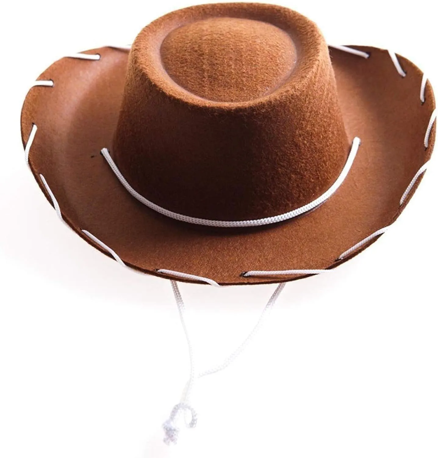 Childrens Classic Vintage Western Felt Cowboy Hat Kids Adjustable Drawstring Caps Outdoor Riding Wide Brim Sun Hats