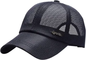 Classic Casual Adjustable Dad Hat Plain Blank Trucker Mesh Baseball Cap for Summer Hunting Running Hiking Tennis