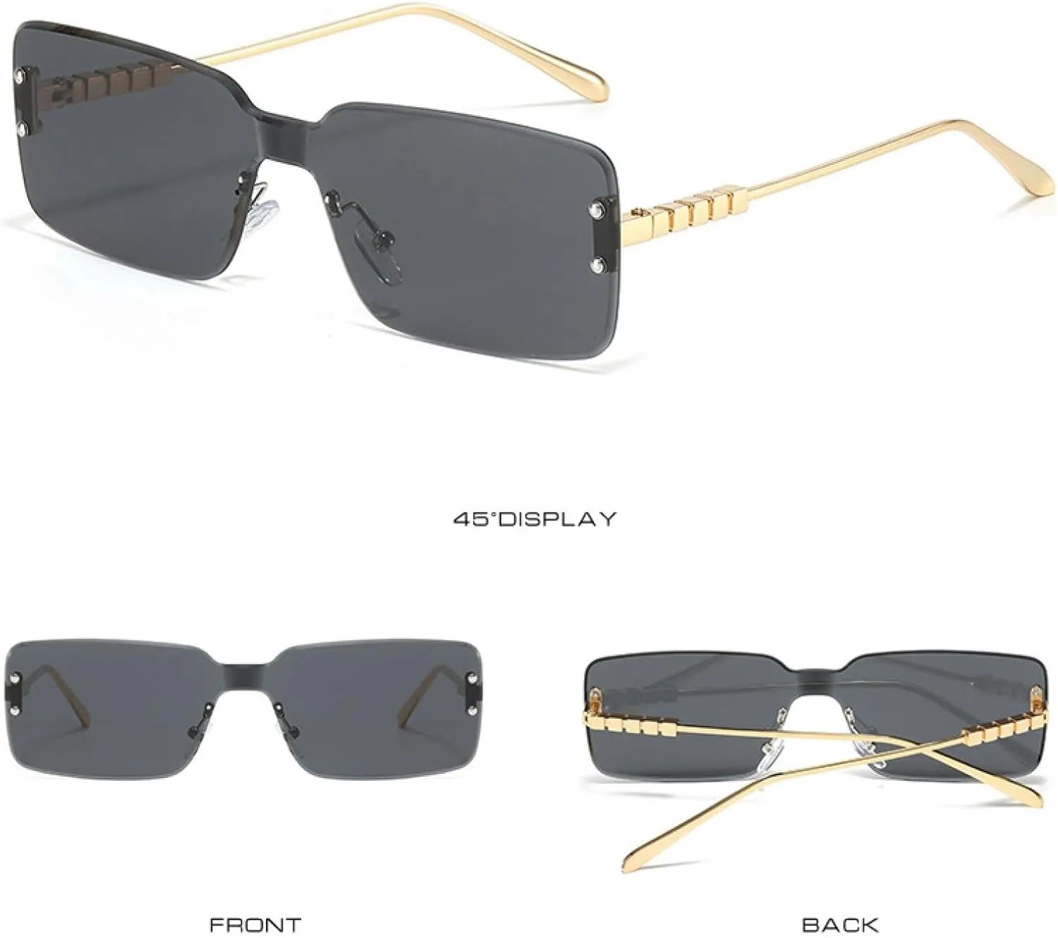 Classic Retro Rimless Women Men Luxury Sun Glasses Fashion Summer Traveling Shades Uv400