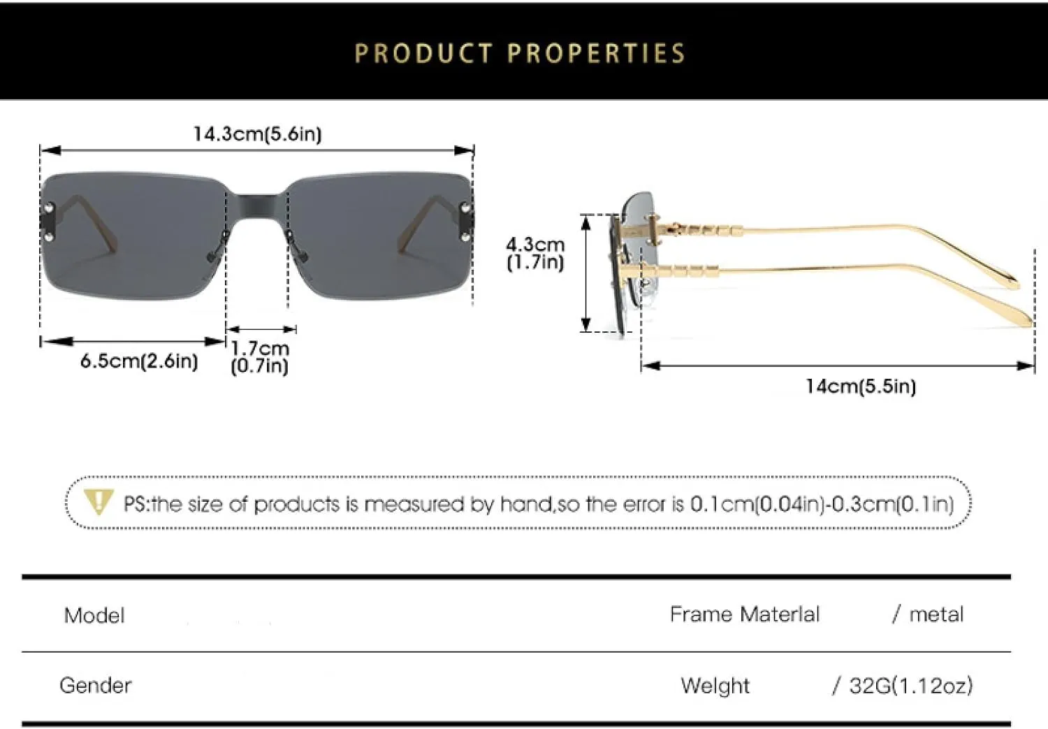 Classic Retro Rimless Women Men Luxury Sun Glasses Fashion Summer Traveling Shades Uv400