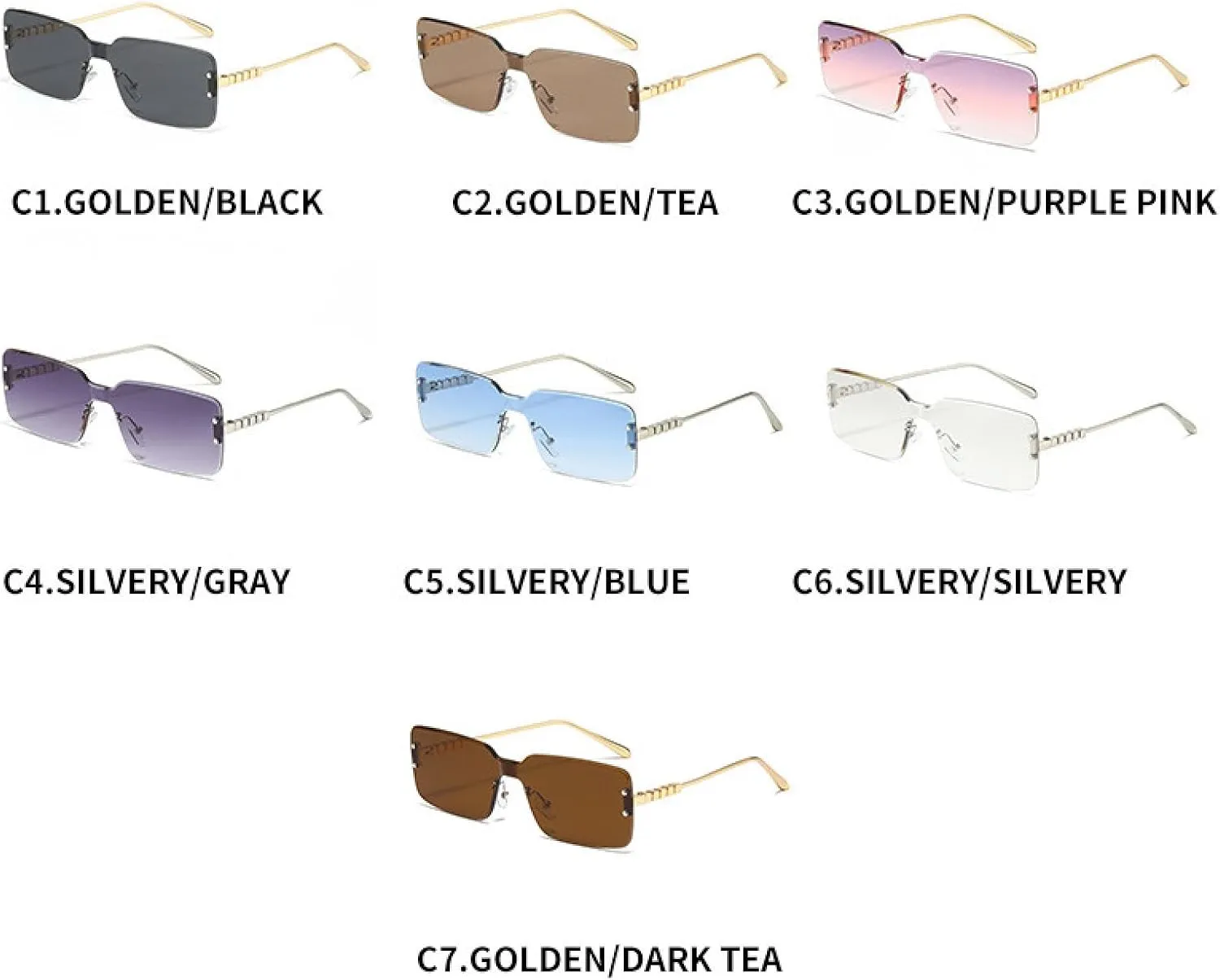 Classic Retro Rimless Women Men Luxury Sun Glasses Fashion Summer Traveling Shades Uv400