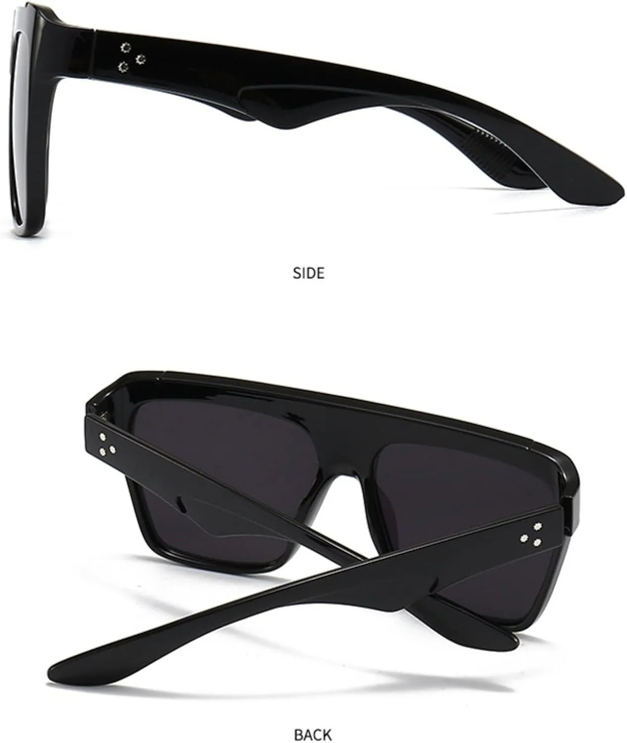 Classic Sunglasses Women Oversized Sun Glasses Men Fashion Luxury Shades Vintage Retro Rivets Big Frame