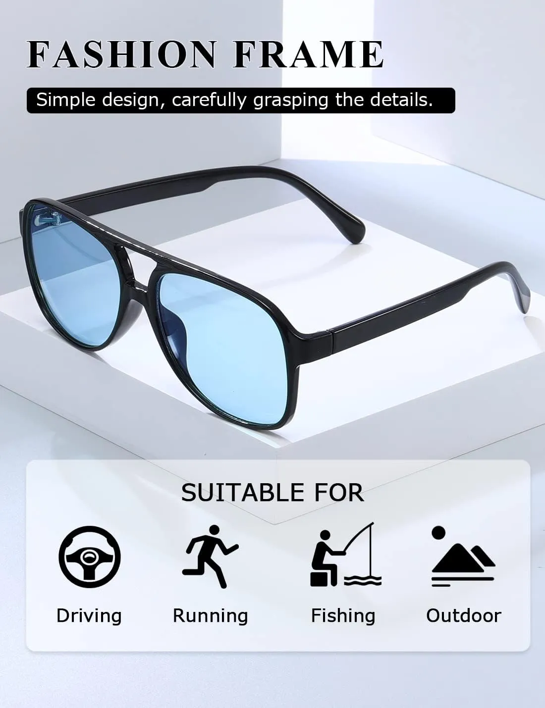 Classic Vintage Aviator Sunglasses for Women Men Large Frame Retro 70s Sunglasses