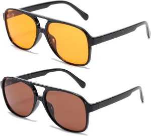 Classic Vintage Aviator Sunglasses for Women Men Large Frame Retro 70s Sunglasses