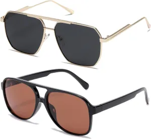 Classic Vintage Aviator Sunglasses for Women Men Large Frame Retro 70s Sunglasses