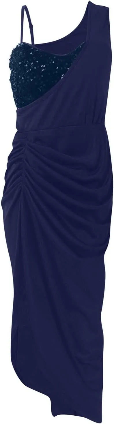 Cocktail Dresses for Women Evening Party,Sexy Off Shoulder Slip Bodycon Elegant Sequin Formal Plus Size Midi Dress