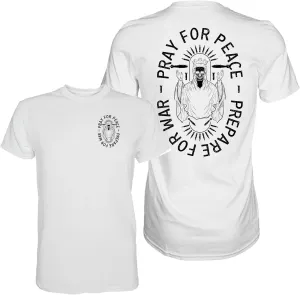 Combat Iron Men's Graphic T-Shirt | Pray for Peace, Prepare for War | Cotton-Poly Blend | Athletic Fit, Tagless Comfort