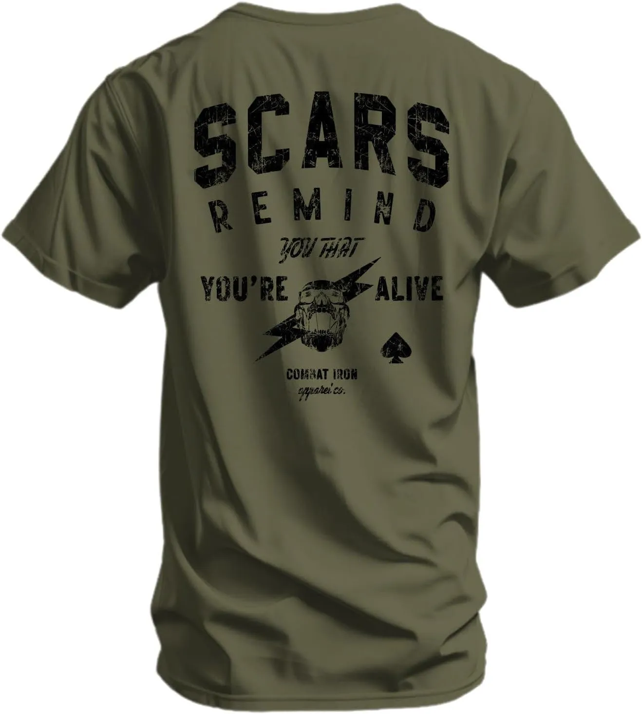 Combat Iron Men's Graphic T-Shirt | Scars Remind You That You're Alive | Cotton-Poly Blend