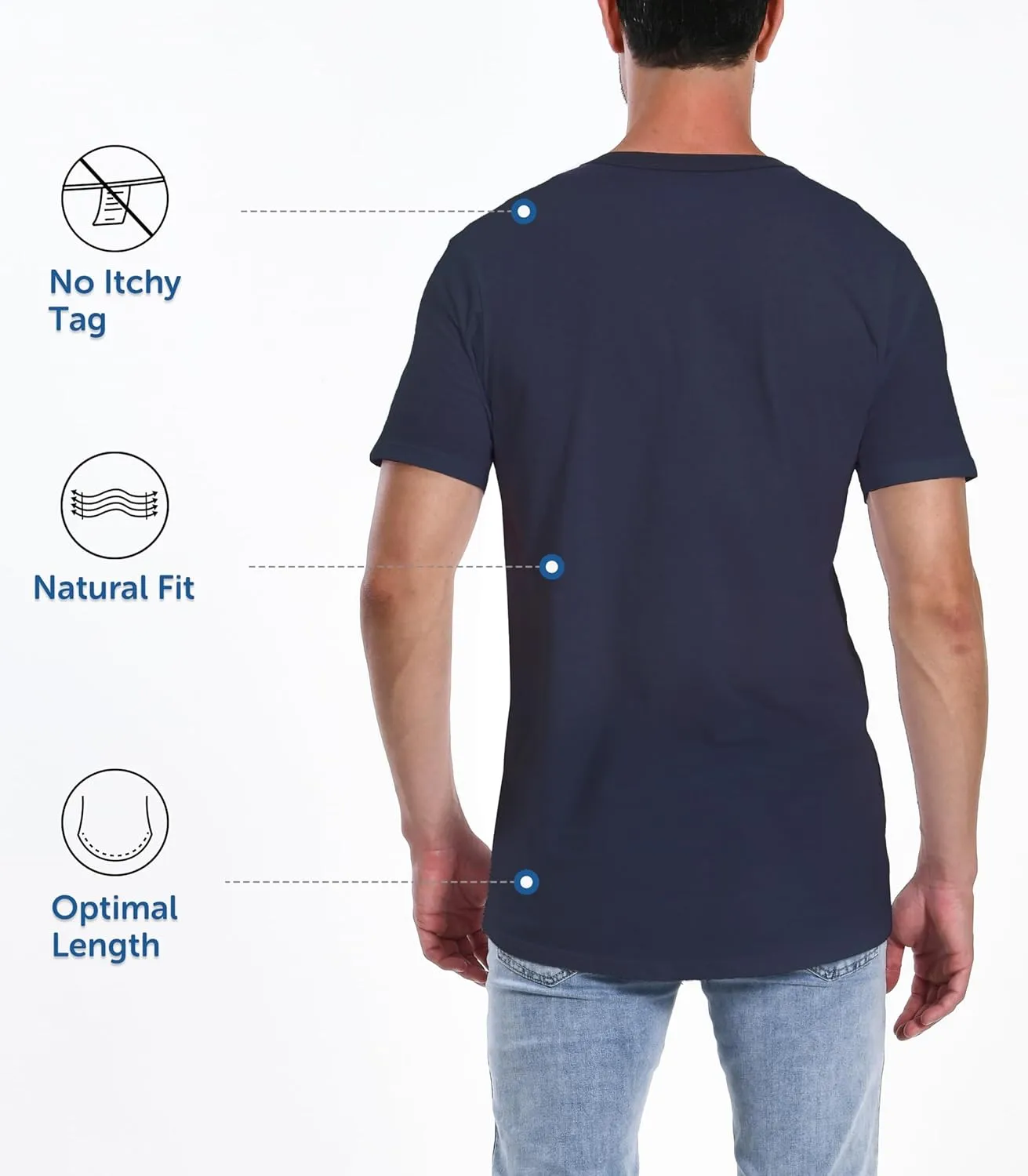 Comfneat Men's 4-Pack Basic Tee Crew Neck Cotton T-Shirts Light Undershirts