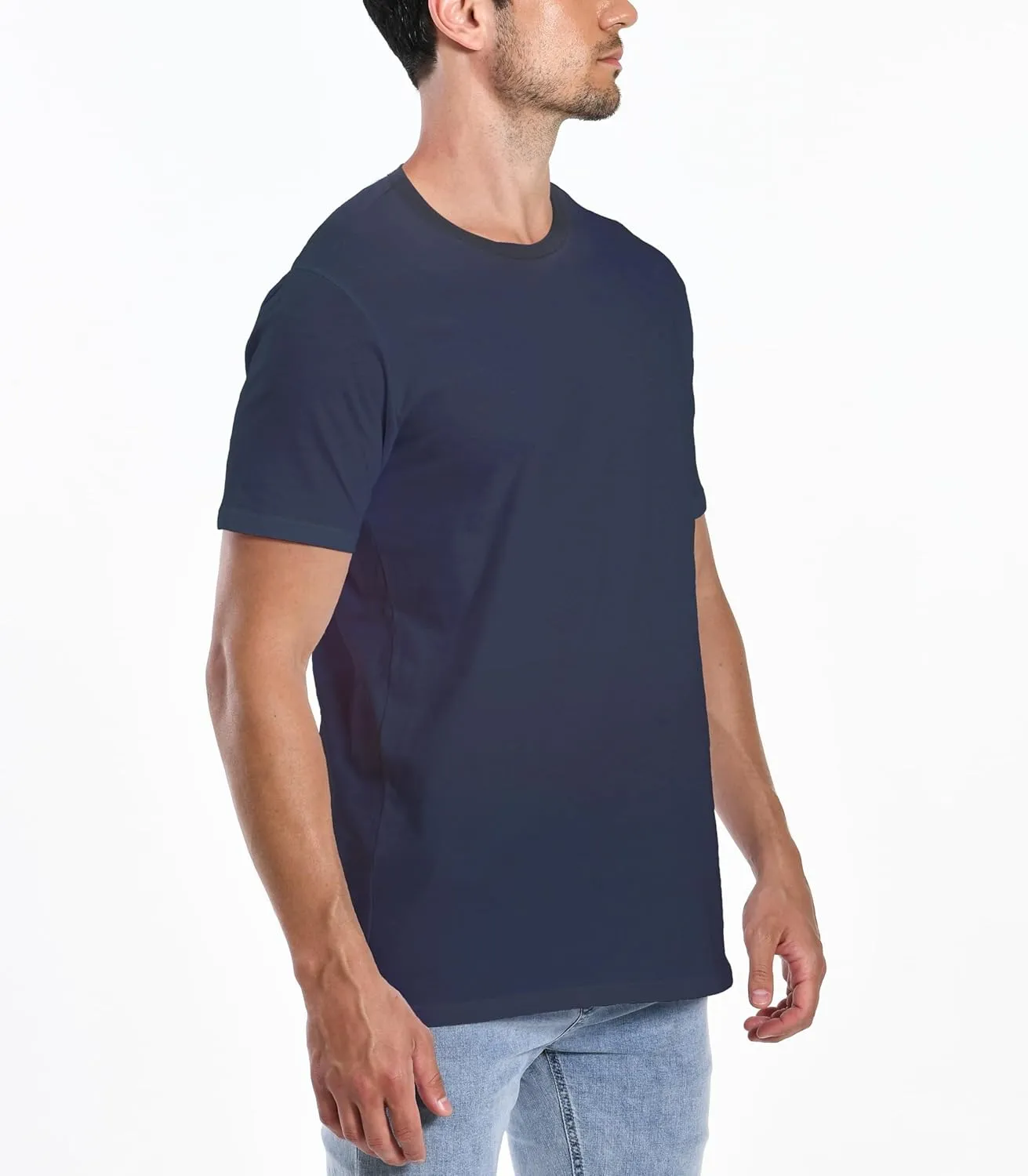 Comfneat Men's 4-Pack Basic Tee Crew Neck Cotton T-Shirts Light Undershirts