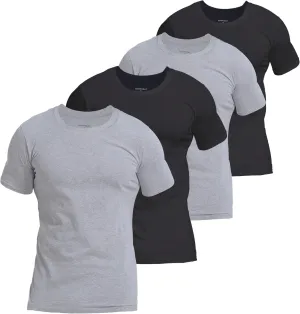 Comfneat Men's 4-Pack Basic Tee Crew Neck Cotton T-Shirts Light Undershirts