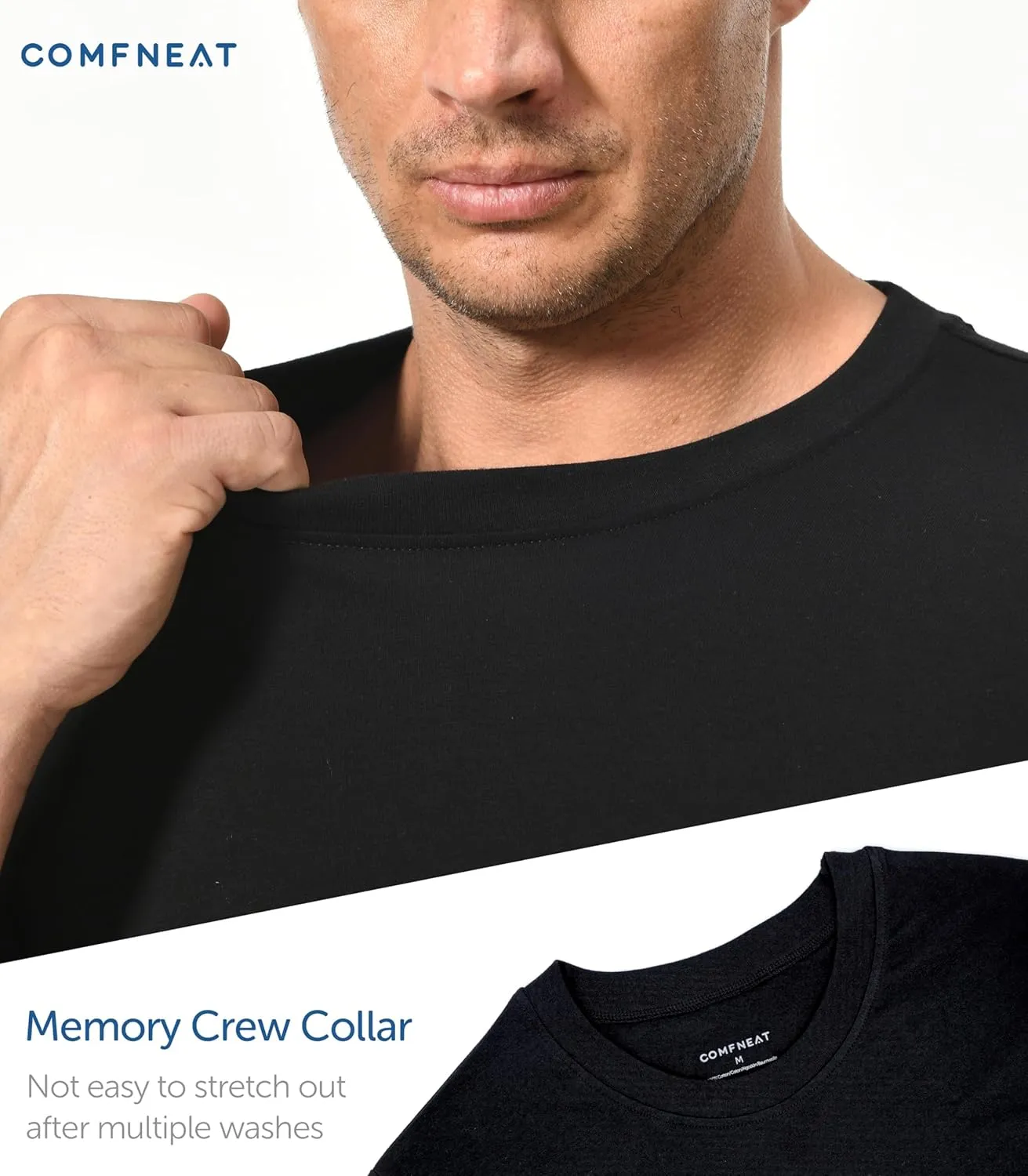 Comfneat Men's 4-Pack Basic Tee Crew Neck Cotton T-Shirts Light Undershirts