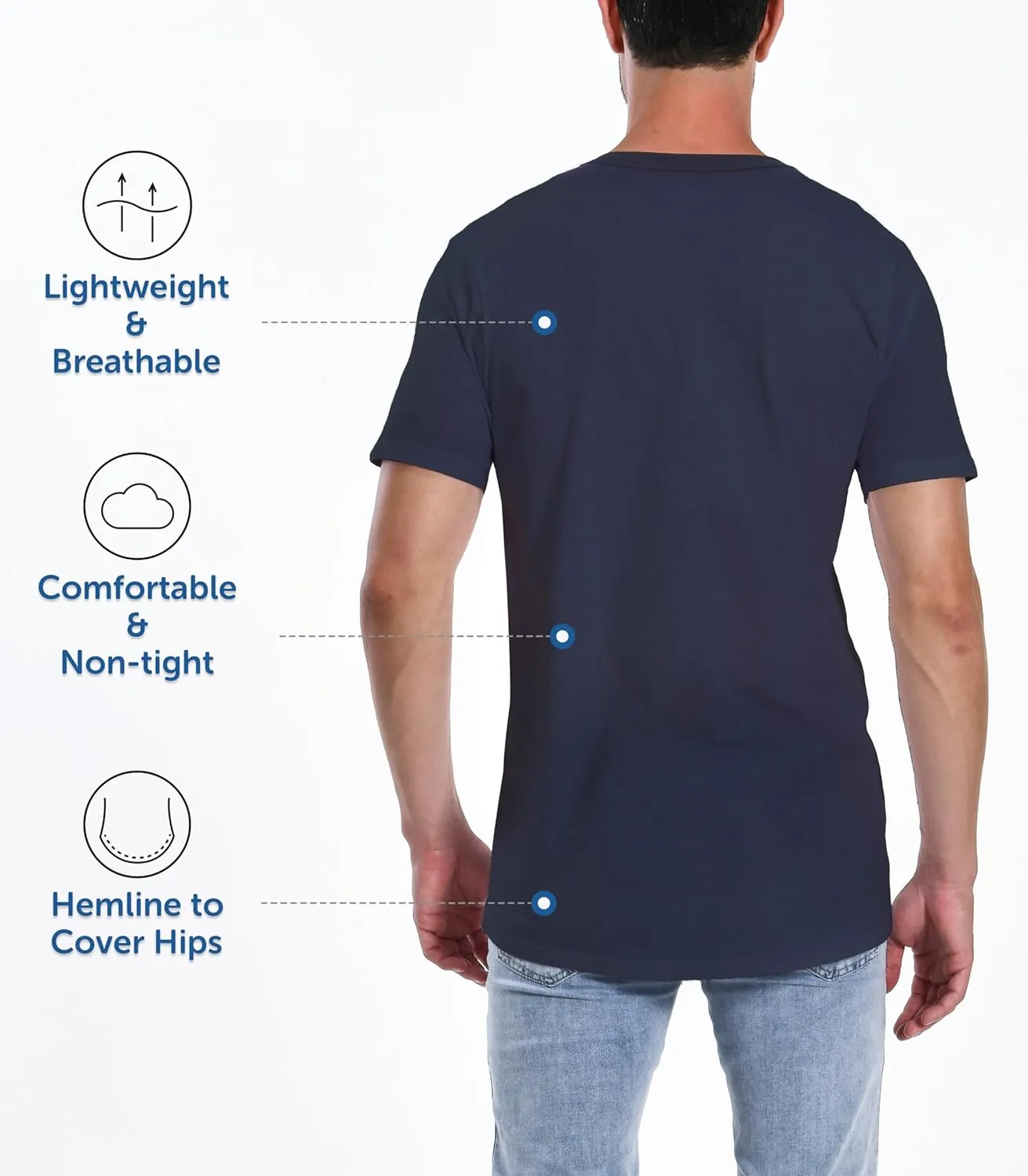 Comfneat Men's 4-Pack Basic Tee Crew Neck Cotton T-Shirts Light Undershirts