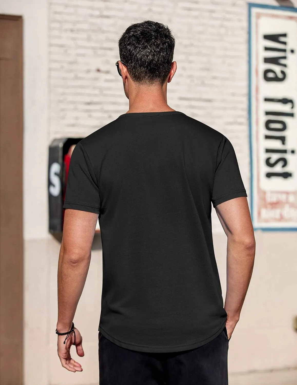 COOFANDY Men's Casual Henley T-Shirts Summer Short Sleeve Cotton Shirts Basic Button Tee Tops