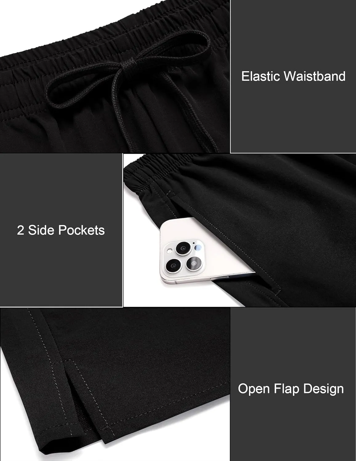 COOFANDY Men's Casual Shorts 7 inch Quick Dry Lightweight Shorts Elastic Waist Summer Beach Shorts