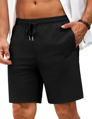 COOFANDY Men's Casual Shorts 7 inch Quick Dry Lightweight Shorts Elastic Waist Summer Beach Shorts
