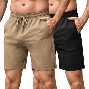 COOFANDY Men's Casual Shorts 7 inch Quick Dry Lightweight Shorts Elastic Waist Summer Beach Shorts