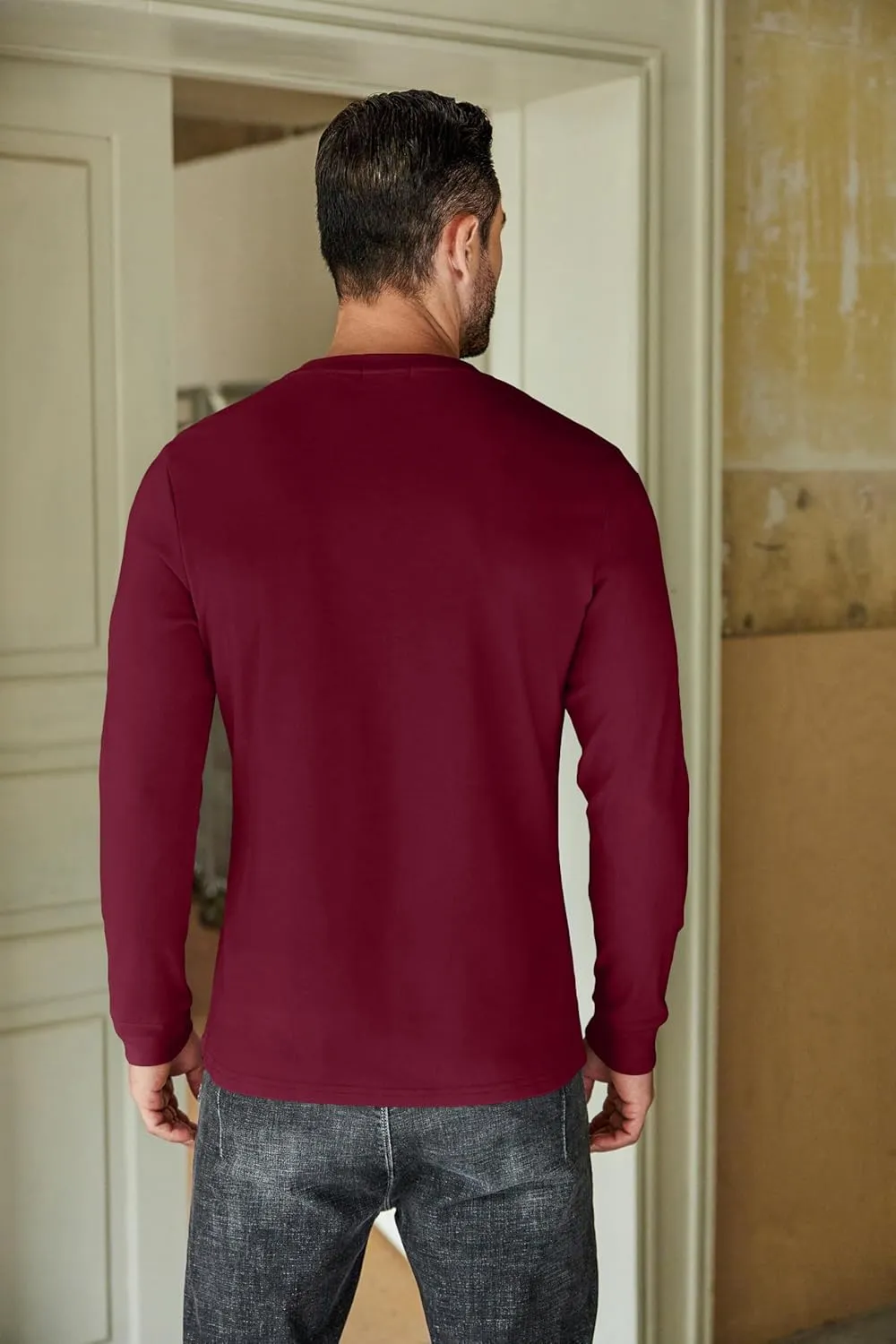 COOFANDY Men's Henley Shirts Long Sleeve Basic Pullover Shirt Lightweight Button T-Shirts