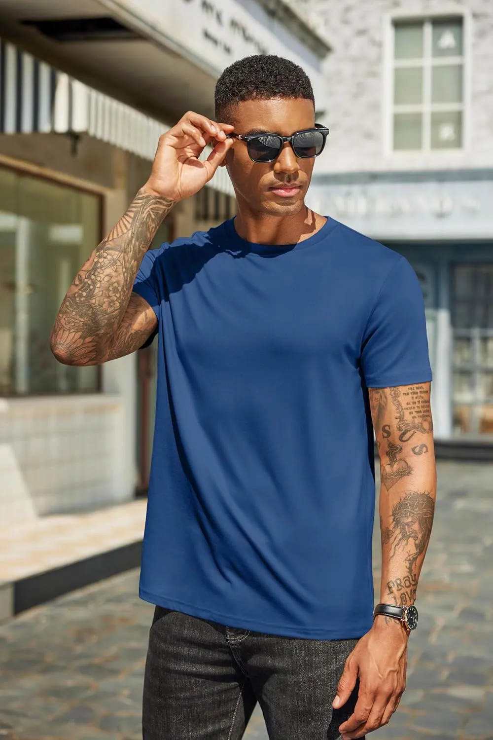 COOFANDY Men's Short Sleeve T-Shirts Crew Neck Casual Summer T Shirts 1-3 Pack Basic Tee Shirt