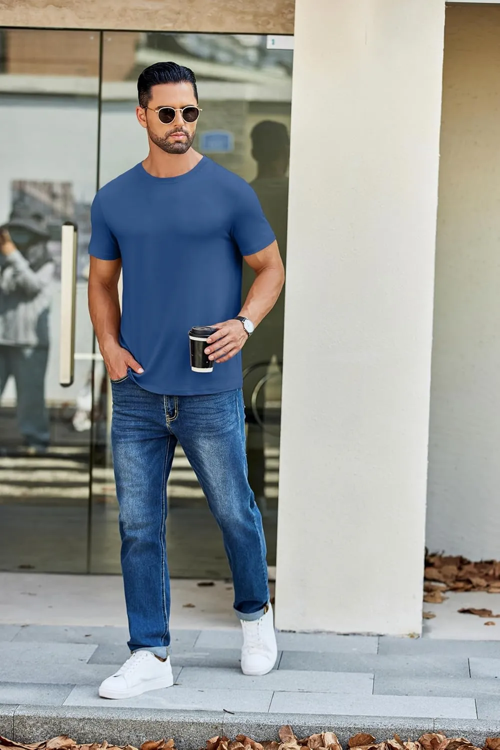 COOFANDY Men's Short Sleeve T-Shirts Crew Neck Casual Summer T Shirts 1-3 Pack Basic Tee Shirt