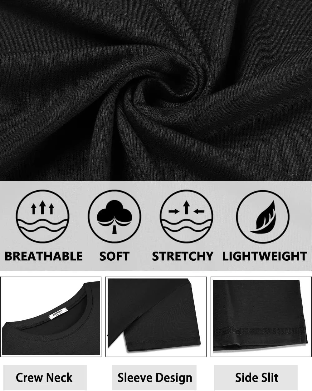 COOFANDY Men's T Shirt Short Sleeve Crew Neck T-Shirts Casual Summer Classic Basic Tees