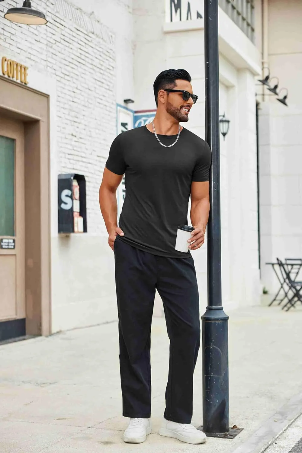 COOFANDY Men's T Shirt Short Sleeve Crew Neck T-Shirts Casual Summer Classic Basic Tees