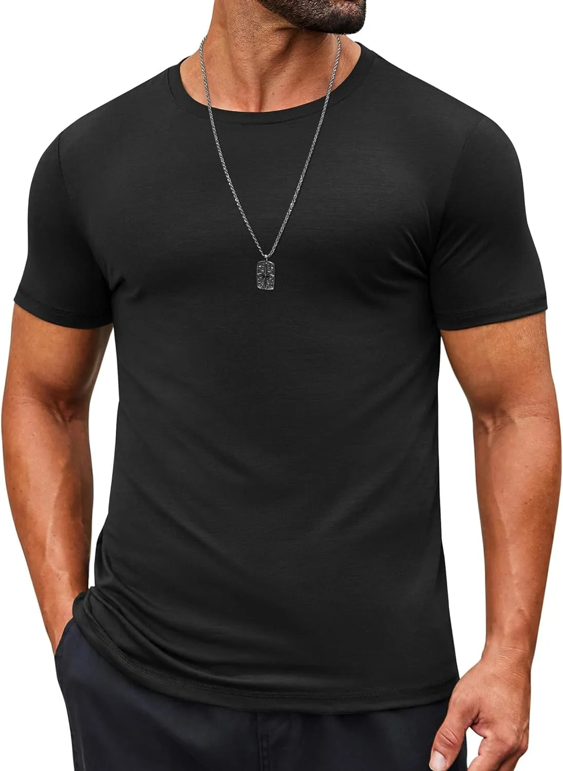COOFANDY Men's T Shirt Short Sleeve Crew Neck T-Shirts Casual Summer Classic Basic Tees