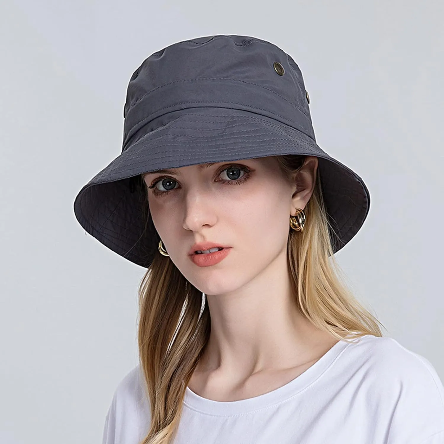 Cotton Bucket Hat for Women Men Wide Brim Solid Colors Sun Hats Unisex Outdoor Sports Fisherman Cap