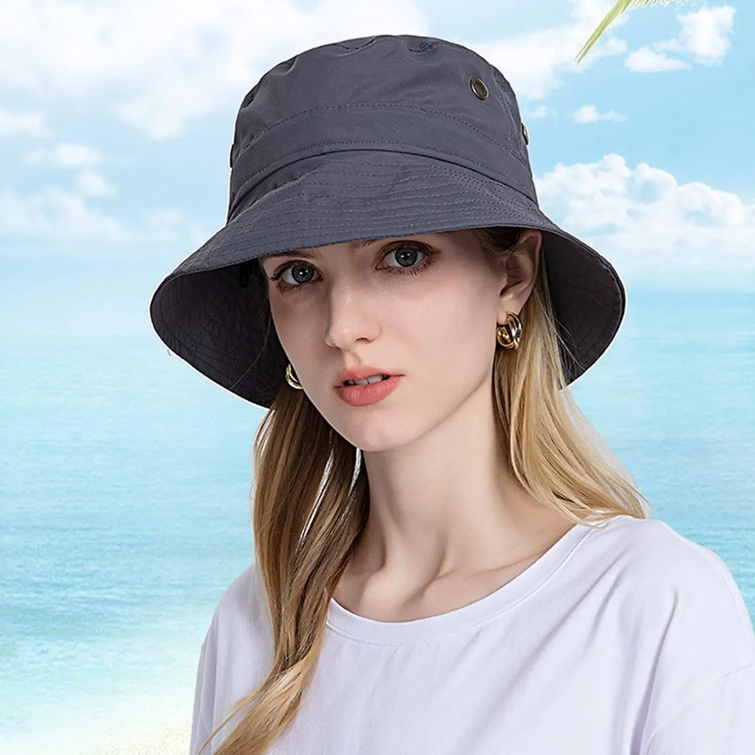 Cotton Bucket Hat for Women Men Wide Brim Solid Colors Sun Hats Unisex Outdoor Sports Fisherman Cap
