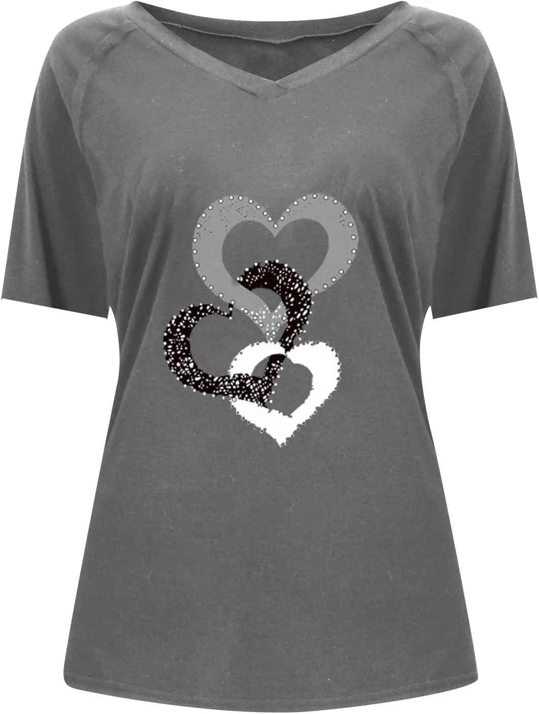 Cute Tops for Women Plus Size Sexy V Neck Blouses Dressy Casual Short Sleeve T Shirts Trendy Basic Oversized Tees