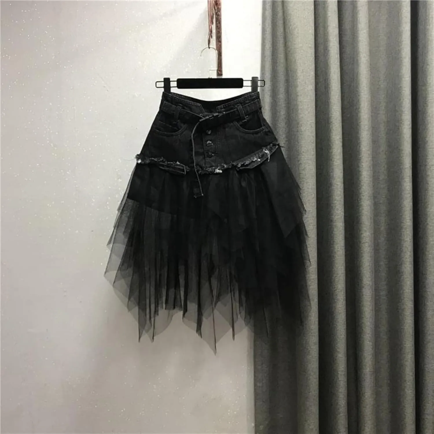 Denim Skirt Patchwork Skirt Jean Skirts Mesh Skirts Flowy Skirts Pleated Skirt Mini Skirts Y2K Skirt Trendy Skirt