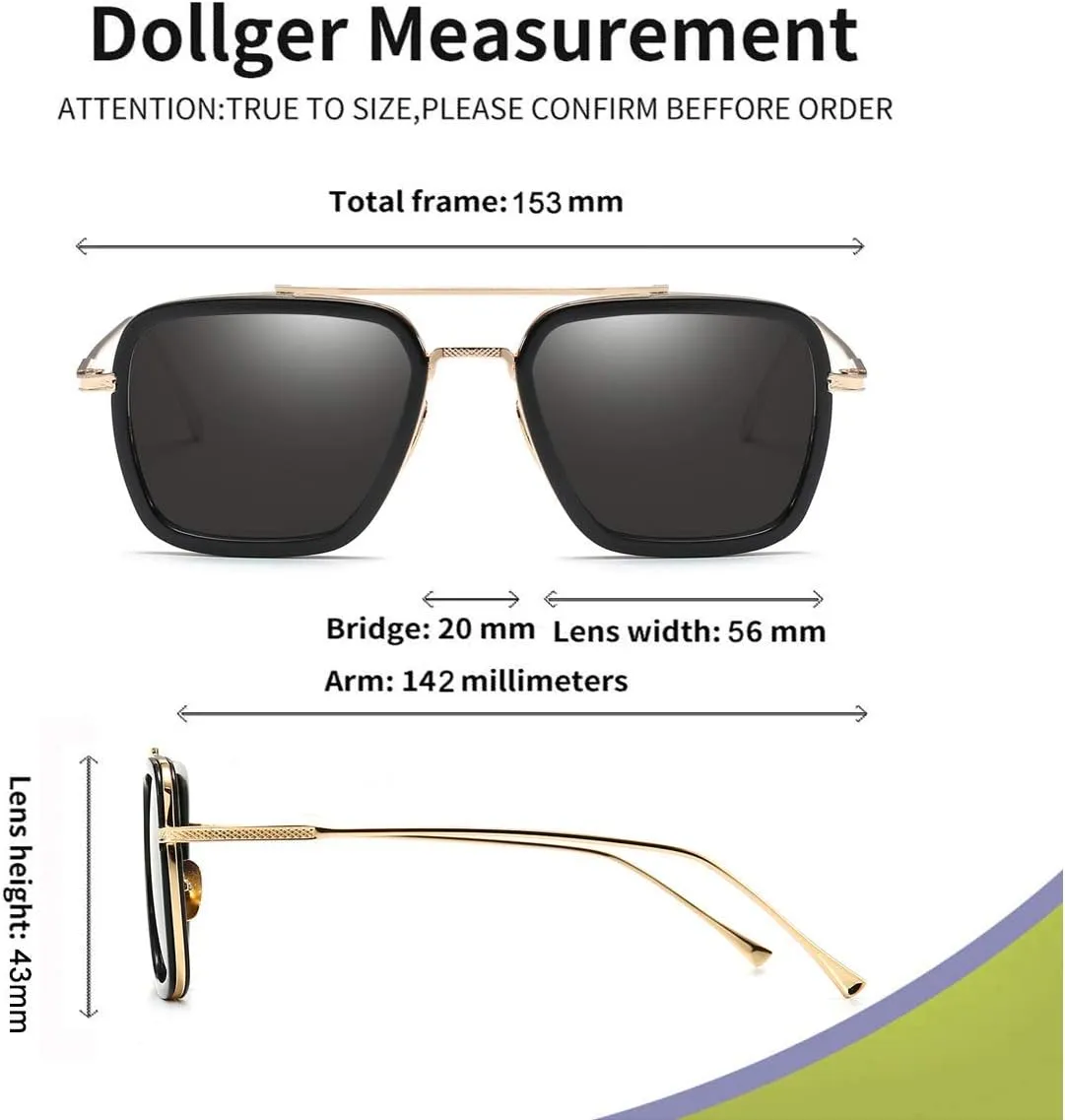 Dollger Glasses Clear Lens Non Prescription Classic Metal Frame Eyewear for Men Women
