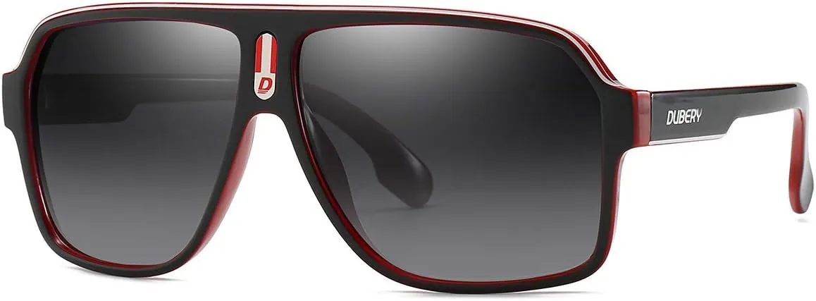 DUBERY Mens Oversized Aviator Sunglasses Classic Large Polarized Lens Shades D103