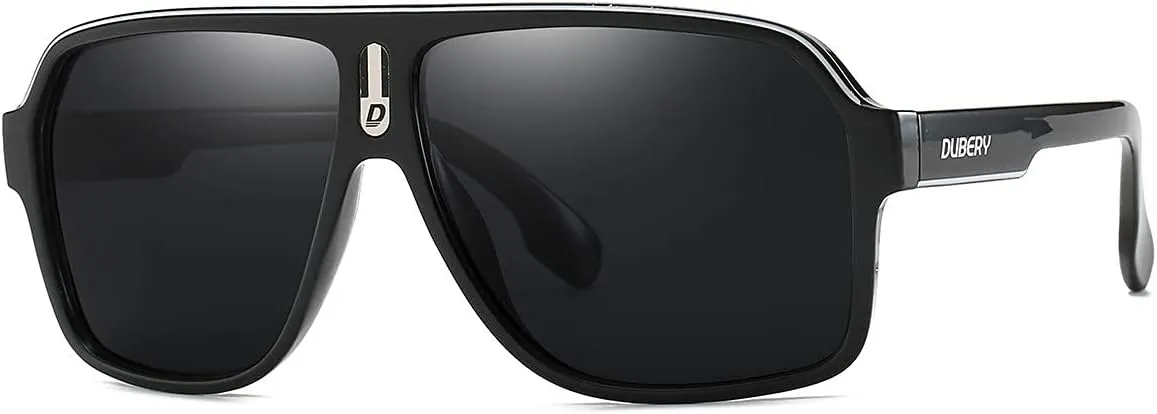 DUBERY Mens Oversized Aviator Sunglasses Classic Large Polarized Lens Shades D103