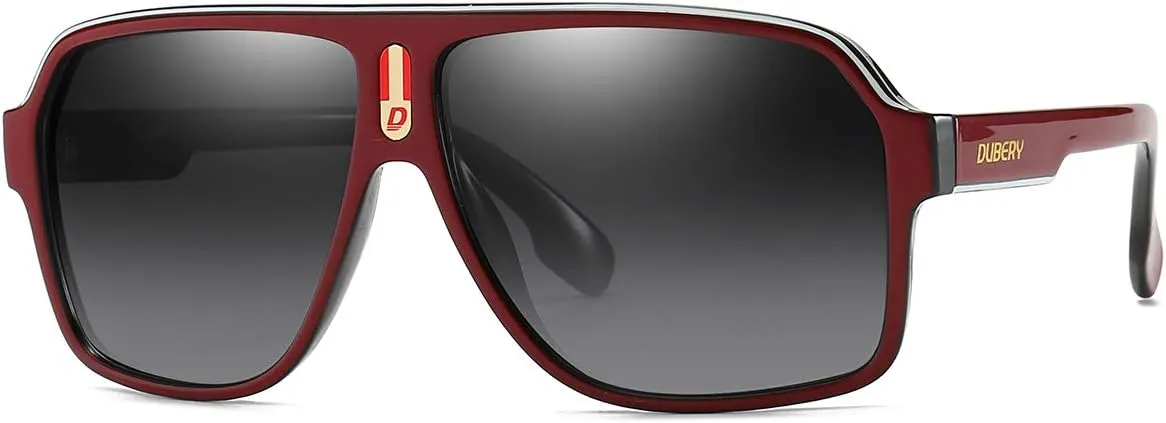 DUBERY Mens Oversized Aviator Sunglasses Classic Large Polarized Lens Shades D103