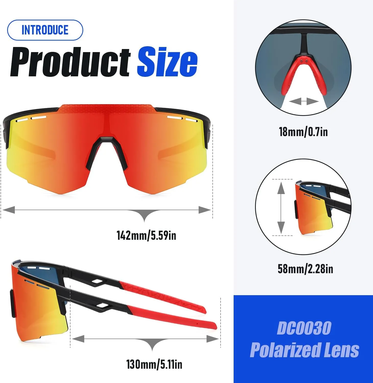 DUCO Polarized Sports Sunglasses for Men UV400 protection Shades Cycling Baseball Running Fishing Sun Glasses DC0030