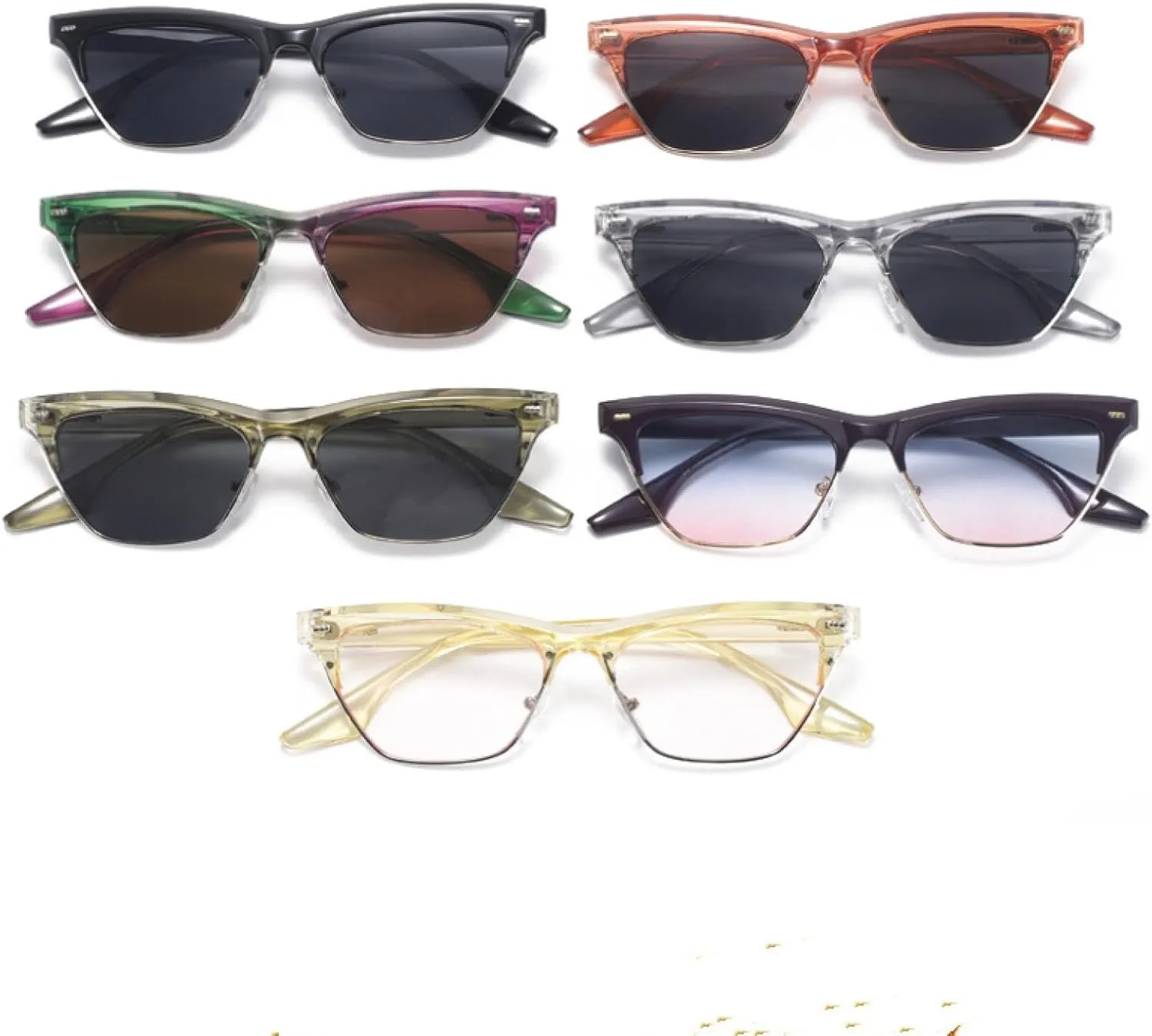 Fashion Cat Eye Sunglasses Luxury Sun Glasses Men Women Cat Eye Classic Rectangle Driving Eyewear Uv400