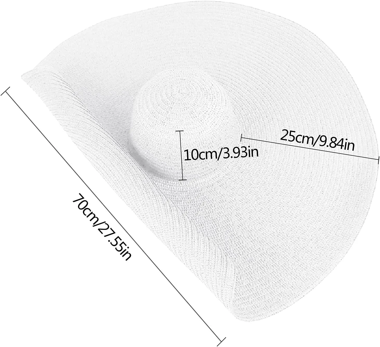Fashion Oversized Brim Sun Hat Beach Anti-UV Sun Protection Cap Hat UPF 50  Wide Coverage Straw Caps