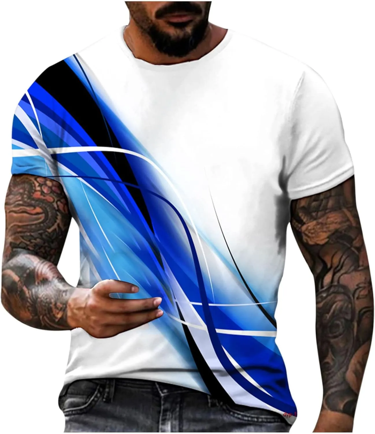 Funny Tshirts Shirts for Men 2024 Casual Short Sleeve Line Print Graphic Tee Shirts Summer Beach Crewneck Pullover