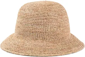 Handmade Ladies Crochet Natural Straw Bucket Hat for Spring Summer Beach Floppy Fisherman Caps