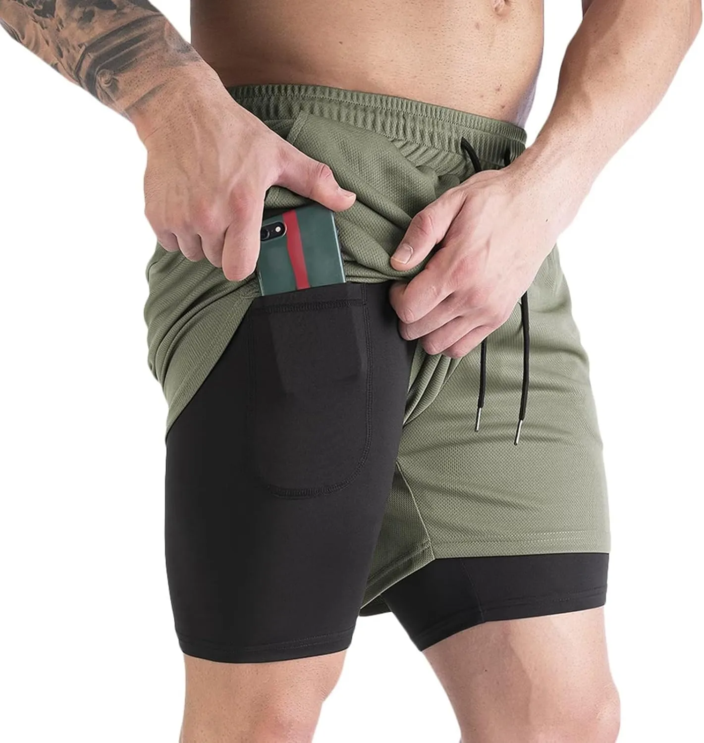 HNVAVQ Men's Lightweight Gym Shorts,Quick Dry Sport Workout Training Fitness Running Shorts Men