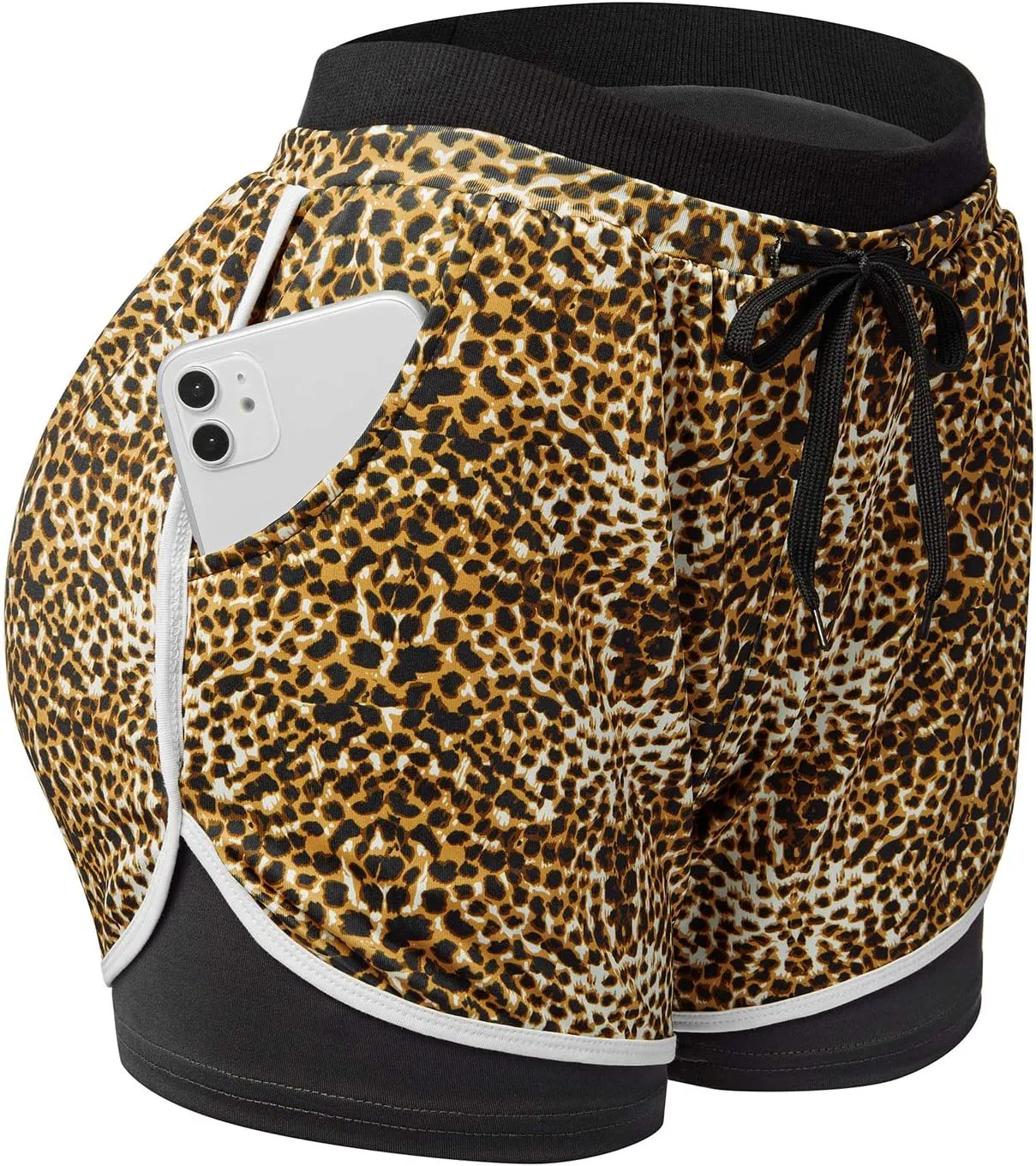 HOMETA 2 in 1 Running Shorts for Women Workout Shorts Double Layer Shorts Athletic Yoga Shorts Sport Gym with Pockets