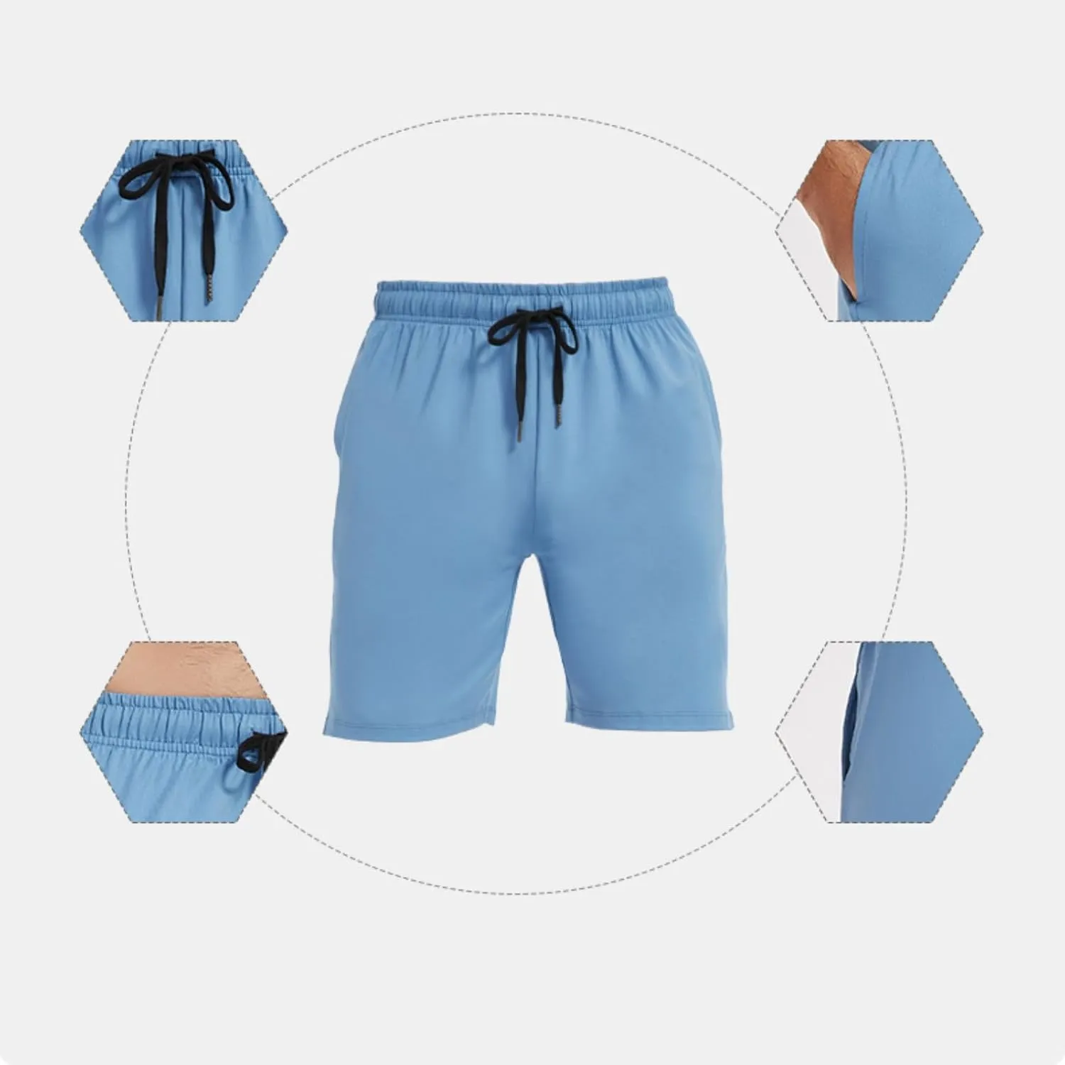 Hotfiary Men's Running Shorts Sports Gym Training Shorts with Pockets Quick Dry Summer Casual Workout Shorts Athletic Shorts