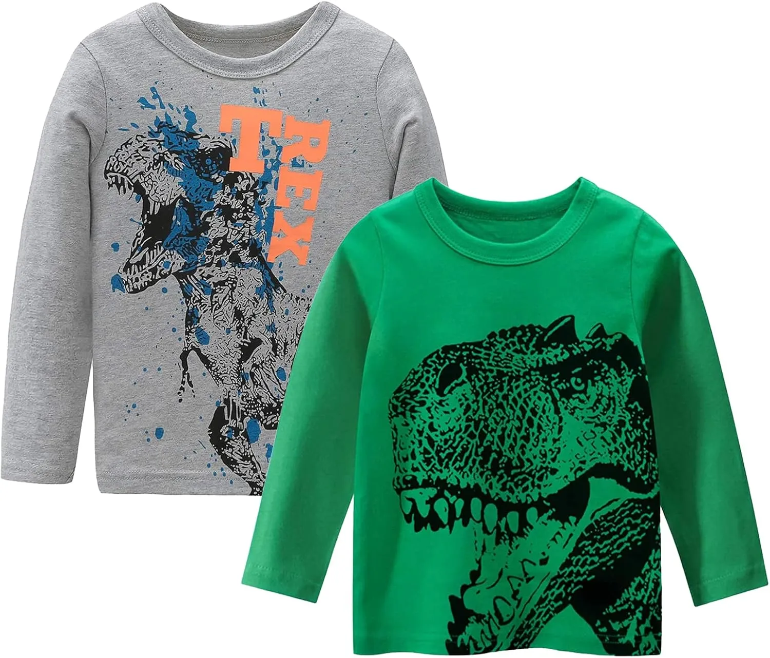 HowJoJo Boys Dinosaur T Shirts Cotton Long Sleeve Shirt Graphic Tees