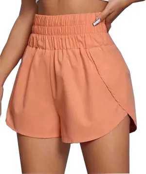 Hstyle Women's Quick-Dry Running Shorts Elastic High Waisted Workout Active Shorts Sport Athletic Shorts