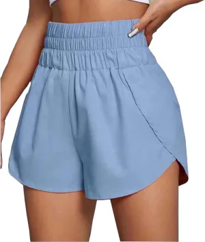 Hstyle Women's Quick-Dry Running Shorts Elastic High Waisted Workout Active Shorts Sport Athletic Shorts