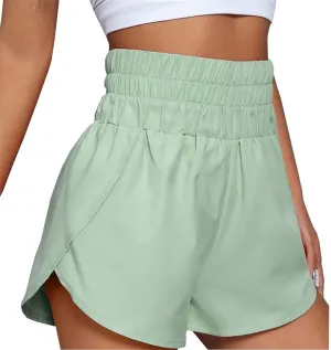 Hstyle Women's Quick-Dry Running Shorts Elastic High Waisted Workout Active Shorts Sport Athletic Shorts